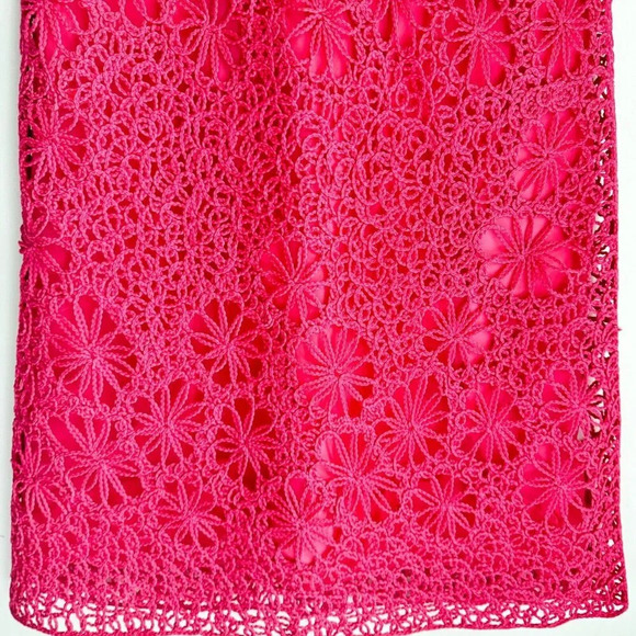 Vintage  Pink Sheath Dress Crochet Cordé Sleeveless M/L - Picture 4 of 8